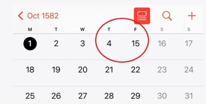 في أكتوبر 1582  ..  نام العالم واستيقظ بعد 10 أيام كاملة