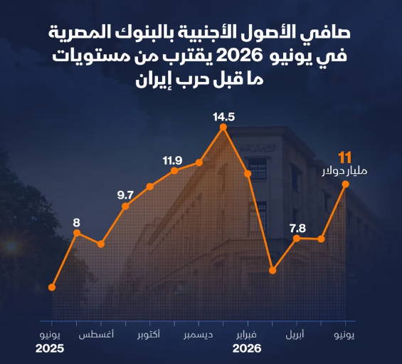 إنفوغراف: الأصول الأجنبية للبنوك المصرية تواصل تعافيها