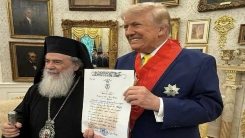 بطريرك القدس يبحث مع ترامب انتهاكات إسرائيل للمقدسات وحرية العبادة