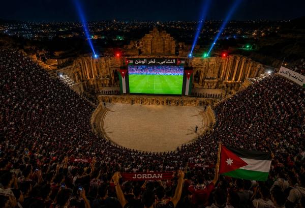 جرش تتهيأ لبث مباراة النشامى داخل الموقع الأثري