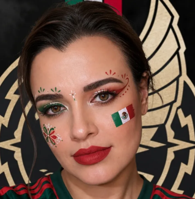 مكياج المونديال 2026  ..  صيحات مكياج مستوحاة من أعلام الدول تخطف الأنظار